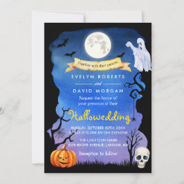 Invitación Partido de la Boda de Halloween Halloween Spooktac