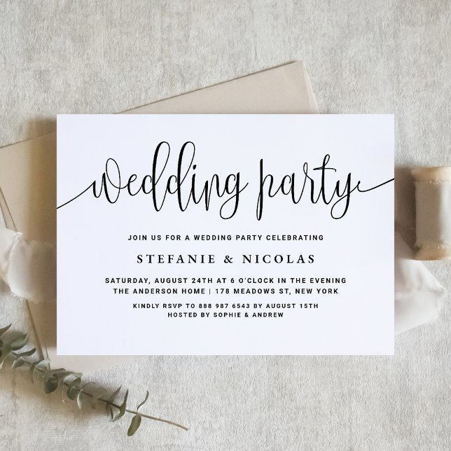 Invitación Partido de la Boda de la Caligrafía de Bonito Blan (Subido por el creador)