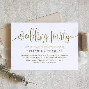 Invitación Partido de la Boda del Oro y la Caligrafía de la B