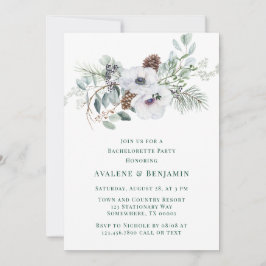 Invitación Partido de la Soltera Pintada a Mano en Invierno A