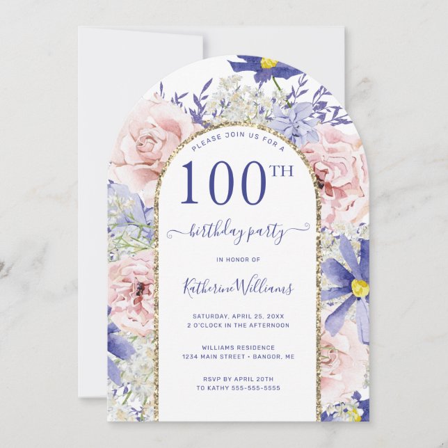 Invitación Partido de los 100 Años del Arco de Oro Floral Púr (Anverso)