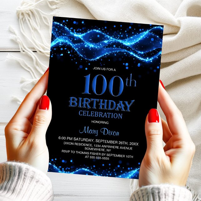 Invitación Partido de los 100 Años del Negro y el Azul Modern (Subido por el creador)