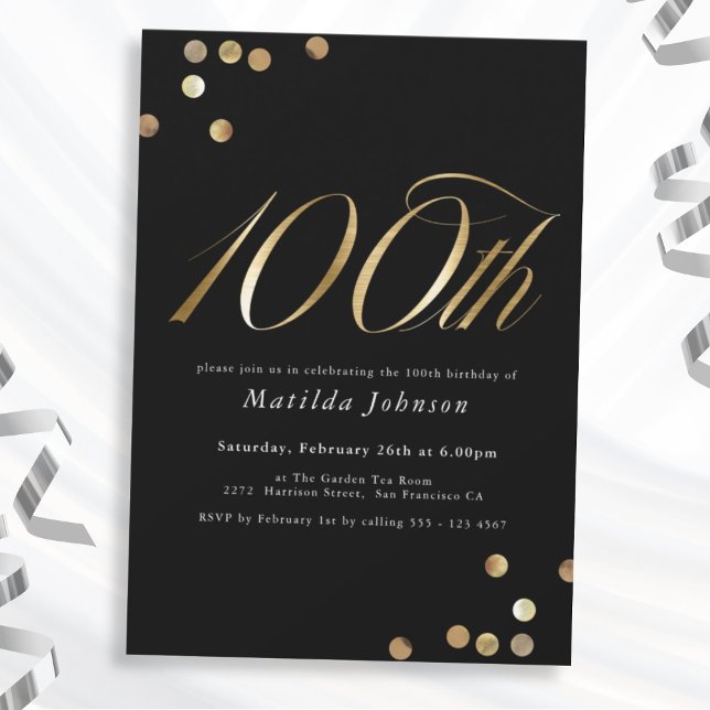 Invitación Partido de los 100 Años del Negro y el Oro minimal (Mockup View)