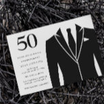Invitación Partido de los 50 Años de Black Suit & Tie<br><div class="desc">Black Suit & Tie 50th Birthday Party Invitation Ver colección coincidente en Nest Store y Nest Muchas gracias</div>