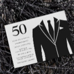 Invitación Partido de los 50 Años de Black Suit & Tie<br><div class="desc">Black Suit & Tie 50th Birthday Party Invitation Ver colección coincidente en Nest Store y Nest Muchas gracias</div>