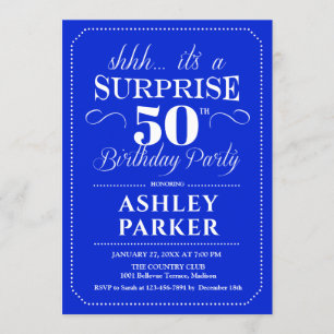 Invitación Partido de los 50 Años de Surprise - Blanco Azul R