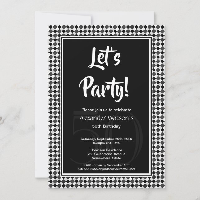 Invitación Partido de los 50 Años del Blanco Negro Moderno (Anverso)