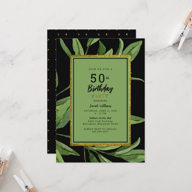 Invitación Partido de los 50 Años del Glam Negro (Anverso/Reverso In Situ)