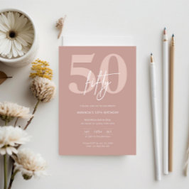 Invitación Partido de los 50 Años del Rosa Moderno minimalist