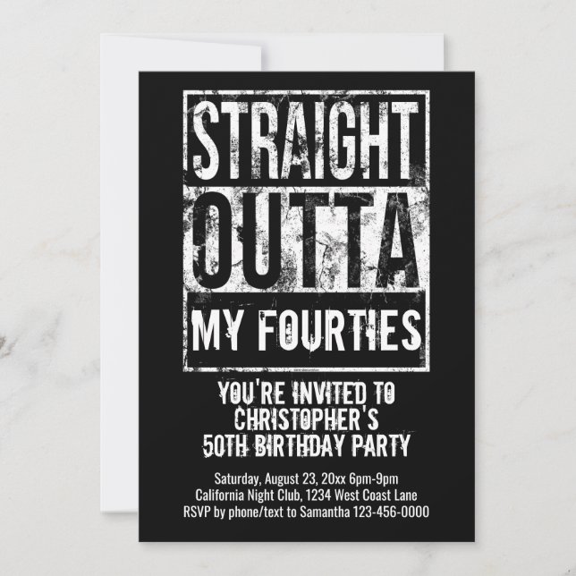 Invitación Partido de los 50 Años, Personalizado de Outta Out (Anverso)