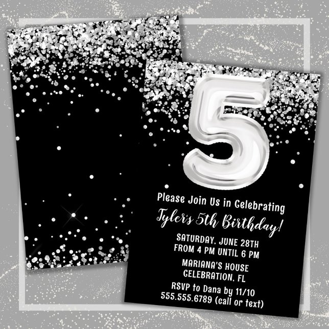 Invitación Partido de los 5 Años Blanco y Negro (Subido por el creador)