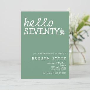 Invitación Partido de los 70 Años Hola Setenta Sage Green