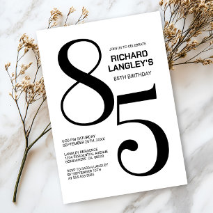 Invitación Partido de los 85 Años de Blanco y Negro Moderno