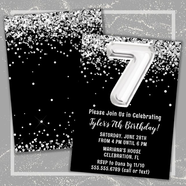 Invitación Partido de los Años 7 Blanco y Negro (Subido por el creador)