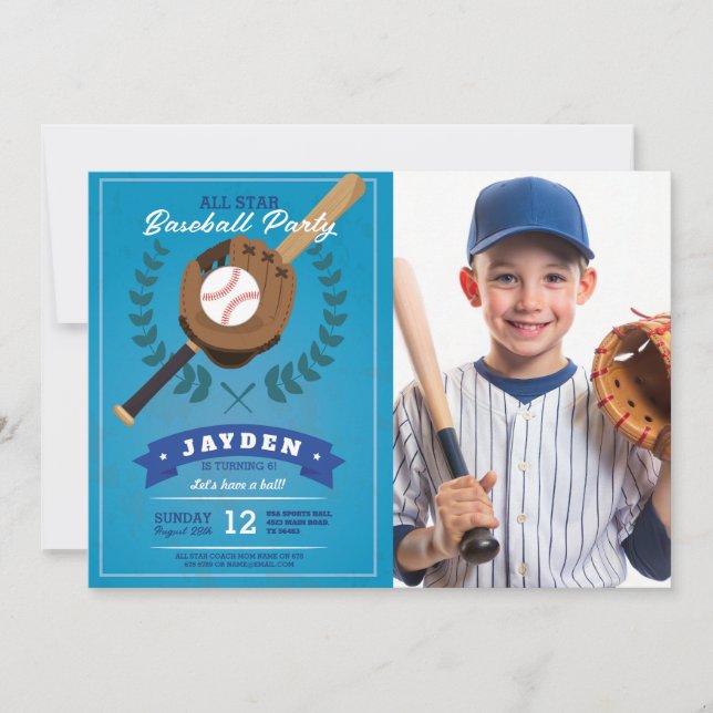 Invitación Partido de los Años de Béisbol Deportes All Star P (Anverso)