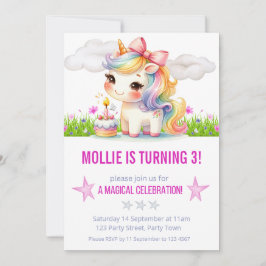 Invitación Partido de los Años de la Princesa Unicornio