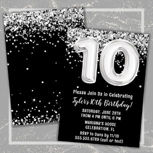 Invitación Partido de los Diez Años Blanco y Negro