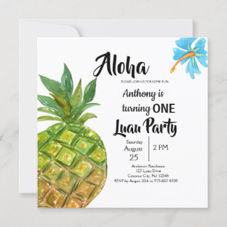 Invitación Partido de primer cumpleaños de la Manzana Tropica