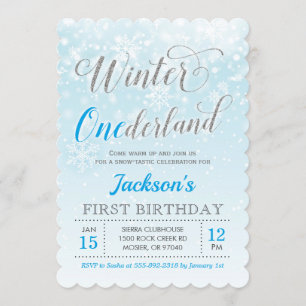 Invitación Partido de primer cumpleaños de Winter Onederland