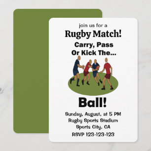 Invitación Partido de Rugby Lleva Pasa O Patea El Balón Depor