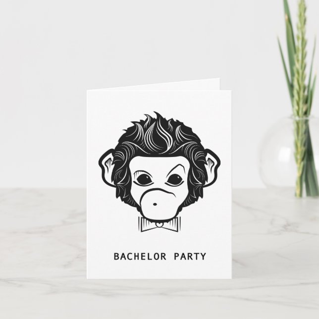 Invitación partido de soltería señor monkey (Anverso)
