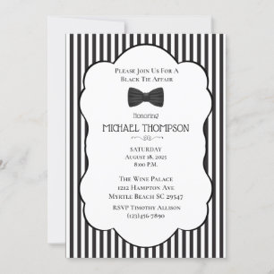 Invitación Partido de soltero para el tema del boda Black Tie