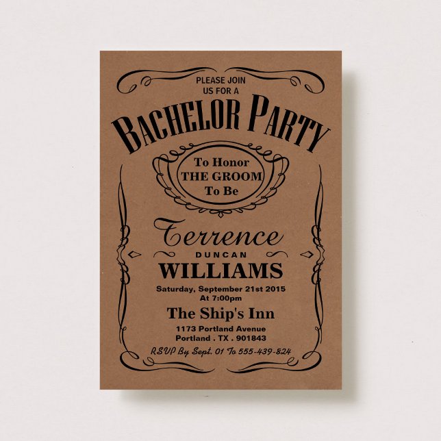 Invitación Partido de solteros de la tipografía de Kraft (Subido por el creador)