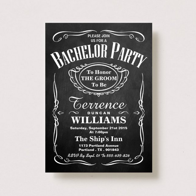 Invitación Partido de solteros de tipografía de chalkboard de (Subido por el creador)