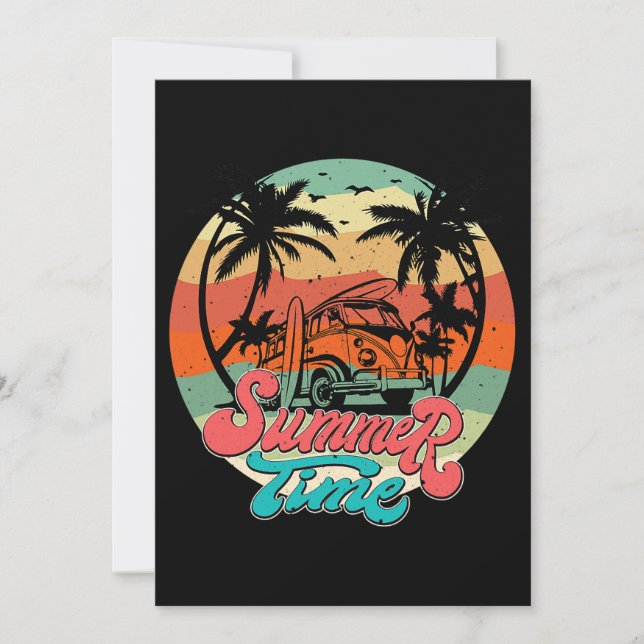 Invitación Partido de vacaciones de la familia Funny Beach Su (Anverso)
