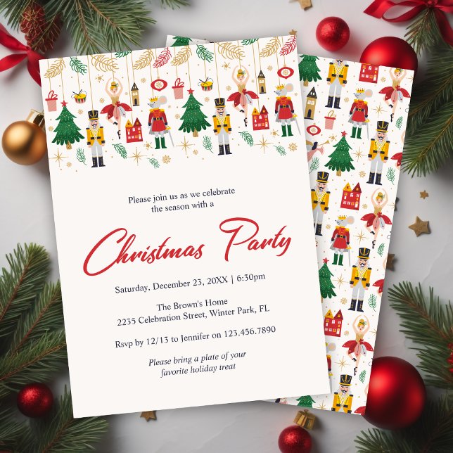 Invitación Partido de vacaciones de los Navidades de ballet d (Subido por el creador)