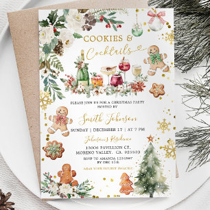 Invitación Partido de vacaciones de los Navidades de cócteles