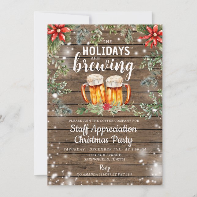 Invitación Partido de vacaciones del personal de los Navidade (Anverso)