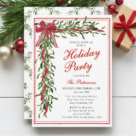 Invitación Partido de vacaciones Mistletoe Bow Fiesta de Navi