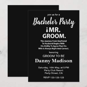 Invitación Partido del bachiller de Groom