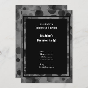 Invitación Partido del bachiller masculino del Bokeh gris pla