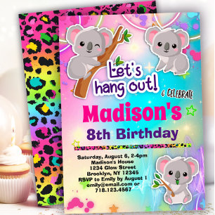 Invitación Partido del Cumpleaños de Cute Koalas