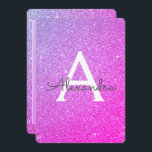 Invitación Partido del cumpleaños de Girly, Purpurina de la e<br><div class="desc">Purpurina de la parrilla rosa y morada de Ombre Girly Nóbel Monograma de la fiesta de cumpleaños e Invitación a la fiesta de cumpleaños inicial. Esta invitación es perfecta para el Purpurina Girly Fiesta,  de color rosa y morado,  que busca celebrar en Luxury.</div>