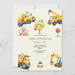 Invitación Partido del Cumpleaños de la Construcción del Niño