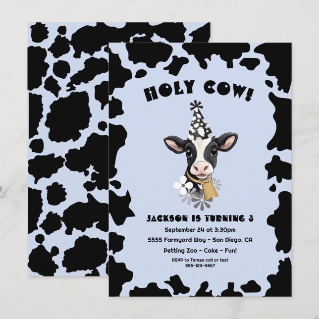 Invitación Partido del Cumpleaños de la Vaca Santa (Anverso / Reverso)