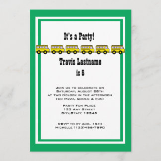 Invitación Partido del Cumpleaños de los Autobuses Escolares