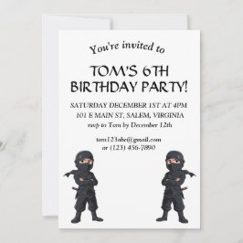 Invitación Partido del Cumpleaños de los Niños Guerreros de N
