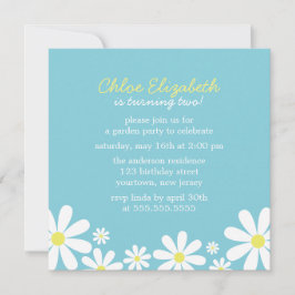 Invitación Partido del cumpleaños de los singulares Daisies