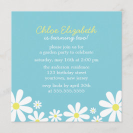 Invitación Partido del cumpleaños de los singulares Daisies