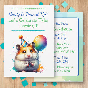 Invitación Partido del cumpleaños de un niño con temas de Ham