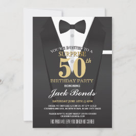 INVITACIÓN PARTIDO DEL CUMPLEAÑOS DEL AGENTE SECRETO BOW TIE 