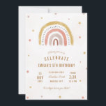 Invitación Partido del Cumpleaños del Arcoiris Boho<br><div class="desc">Una fiesta de cumpleaños boho arcoíris invita a los colores de moda y boho.</div>