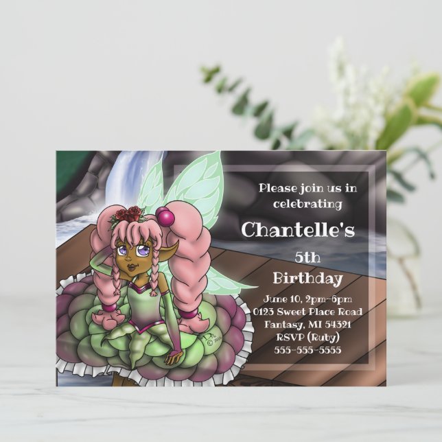 Invitación Partido del Cumpleaños del Chica Africano-Estadoun (Anverso de pie)