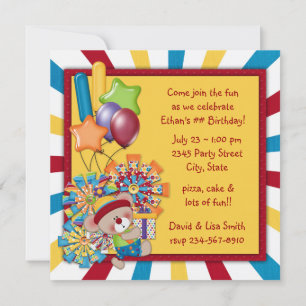 Invitación Partido del Cumpleaños del Circo