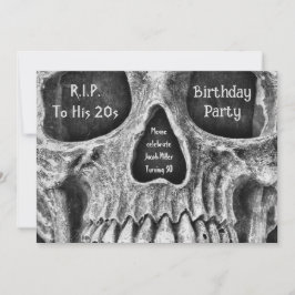 Invitación Partido del cumpleaños del cráneo gótico frente a 