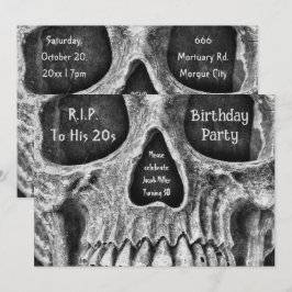 Invitación Partido del cumpleaños del cráneo gótico frente a